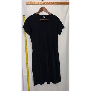 Old Navy Womens Black Short Sleeve Elastic Waist T-Shirt Dress Medium